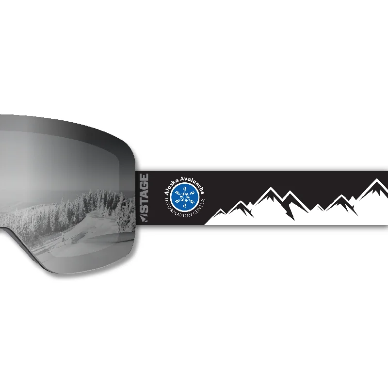Act Now Alaska Avalanche Frameless Prop Ski Goggle - Mirror Chrome Smoke Lens