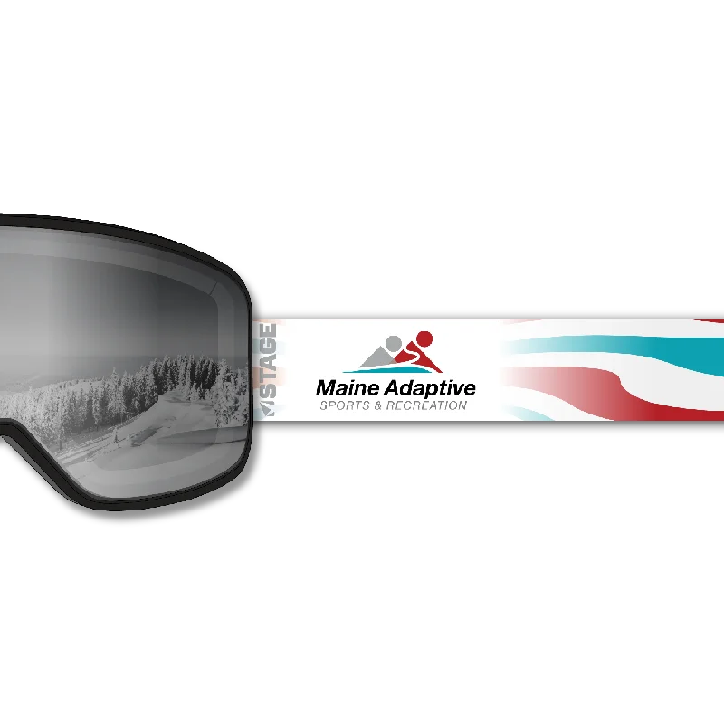 Unmissable Offer Maine Adaptive Prop Ski Goggle - Black Frame w/ Mirror Chrome Lens - Adult Universal
