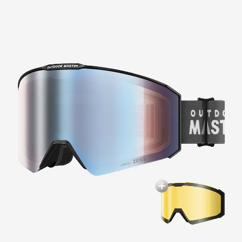 Black Frame VLT 18.6% Zeiss Uniform ML Blue Frozen  + VLT 91% Yellow Lens