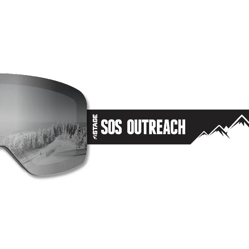 Anniversary Sale SOS Outreach Frameless Prop Ski Goggle - Mirror Chrome Smoke Lens