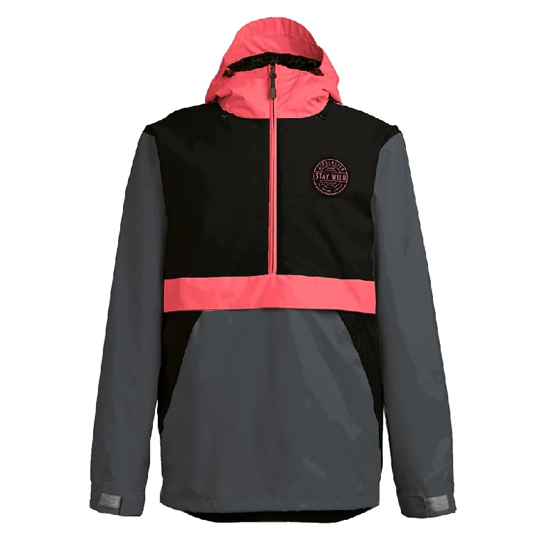 Mega Sale Airblaster 2023 Trenchover Jacket - Black/Hot Coral