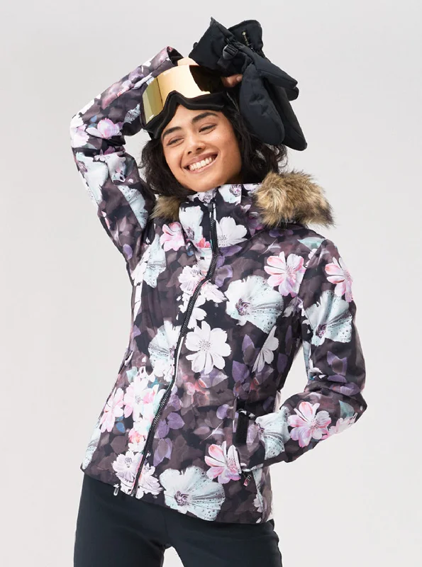 Special Discount Jet Ski Technical Snow Jacket - True Black Blurry Flower